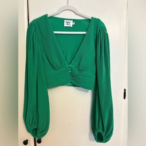 Princess Polly Emerald Green Pleated Blouse